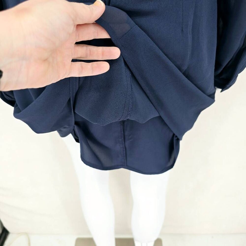 ModCloth Ruffle A-Line Open Back Mini Blue 8 - Picture 5 of 9